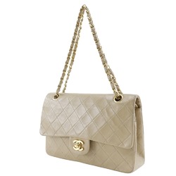 Chanel CHANEL Chain Shoulder Bag Matelasse Double Flap Lambskin Beige A5 Turnlock ChainShoulder Women's