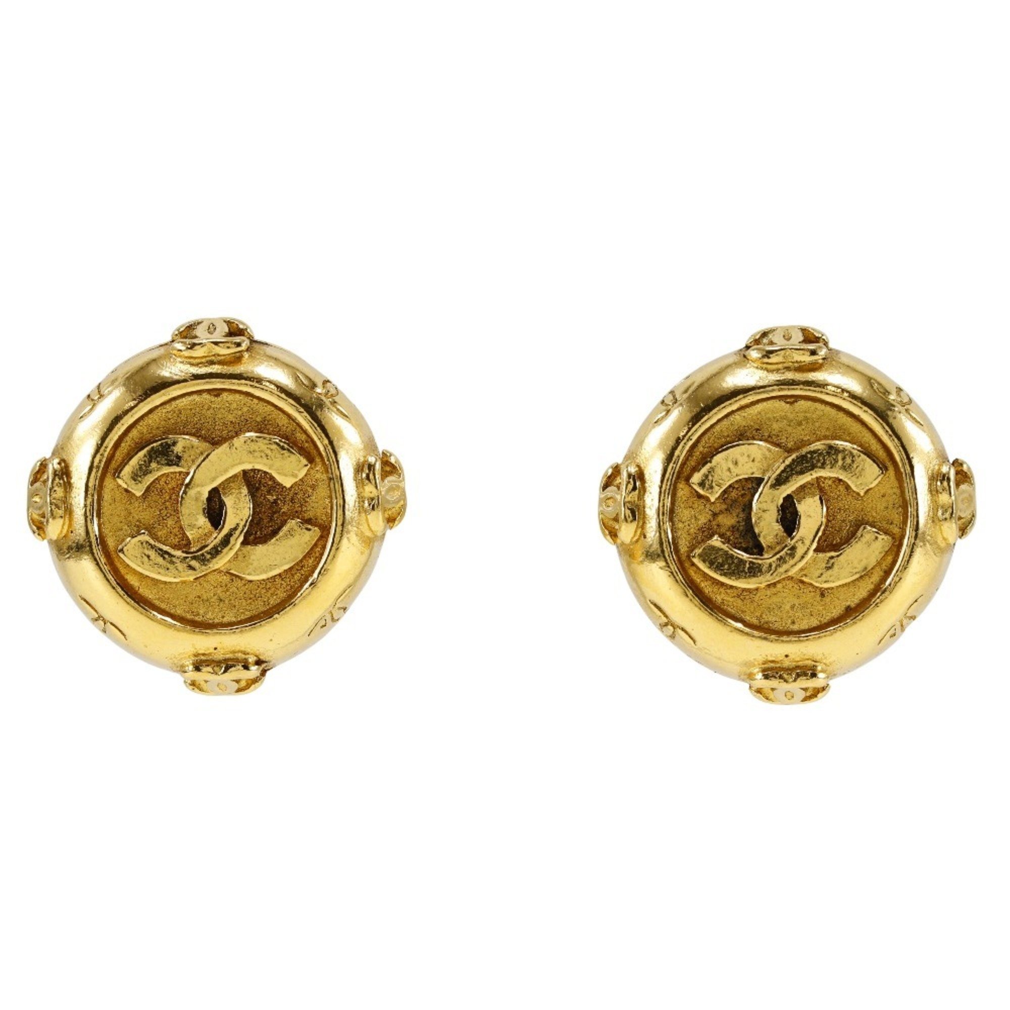 Chanel CHANEL Coco Mark Earrings Gold Plated Approx. 20.7g COCO Women's