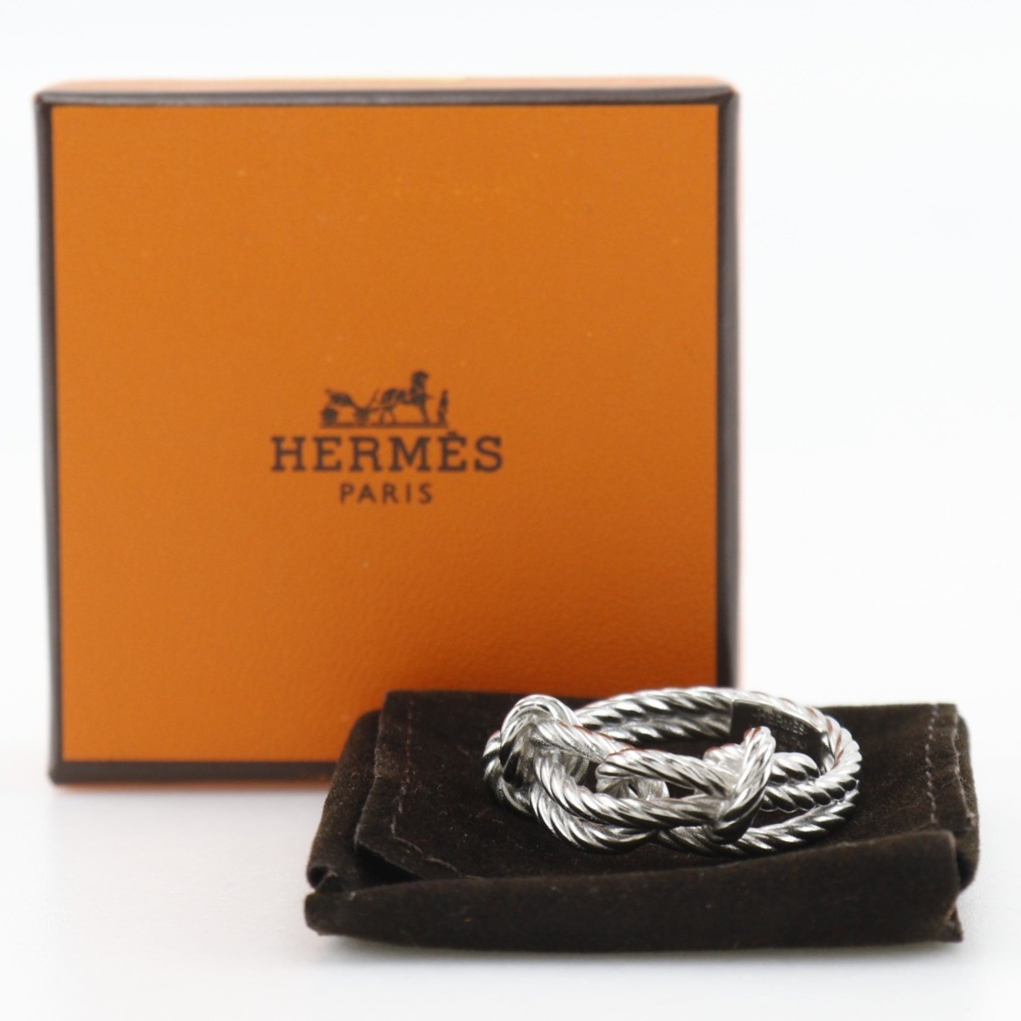 Hermes HERMES Cordage size 21 ring, silver, approx. 9.0g men's