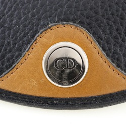 Christian Dior CD Shoulder Bag Pochette Calf Black Type Logo Women's