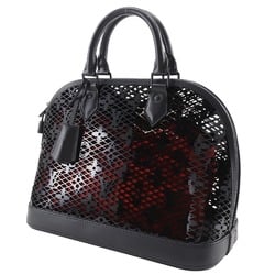 Louis Vuitton Alma PM Handbag M20355 Calfskin x Monogram Lace Black/Red A5 Double Women's