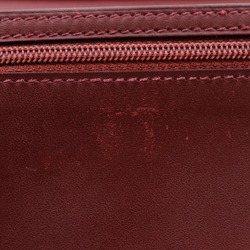 Hermes HERMES Bean Long Wallet Calfskin 2000 Wine Red □D Belt Clasp Ladies