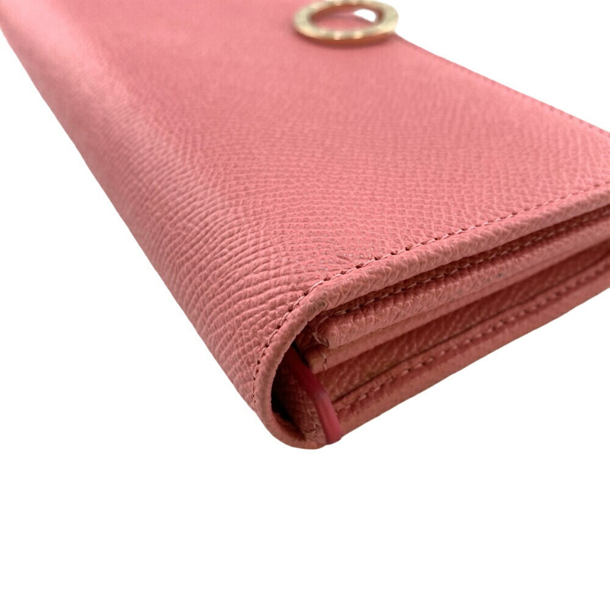 BVLGARI Clip Long Wallet Pink Women's