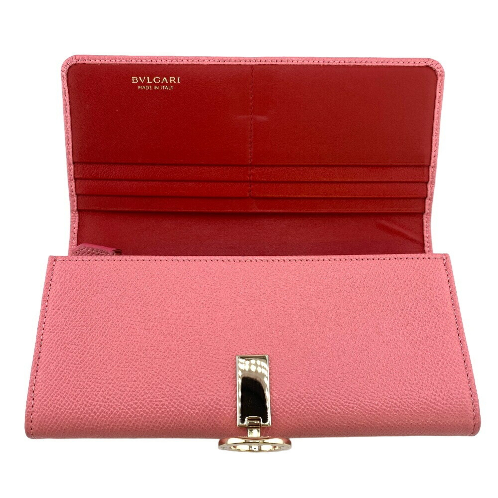 BVLGARI Clip Long Wallet Pink Women's