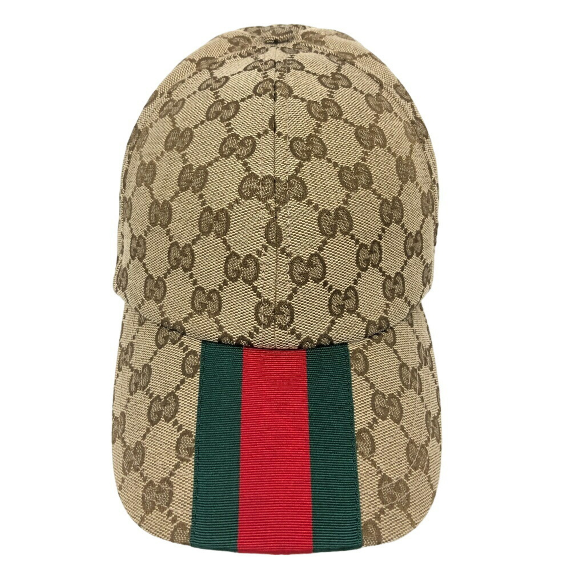 GUCCI 789016 GG Baseball Cap XL 60 Sherry Line Brown Unisex