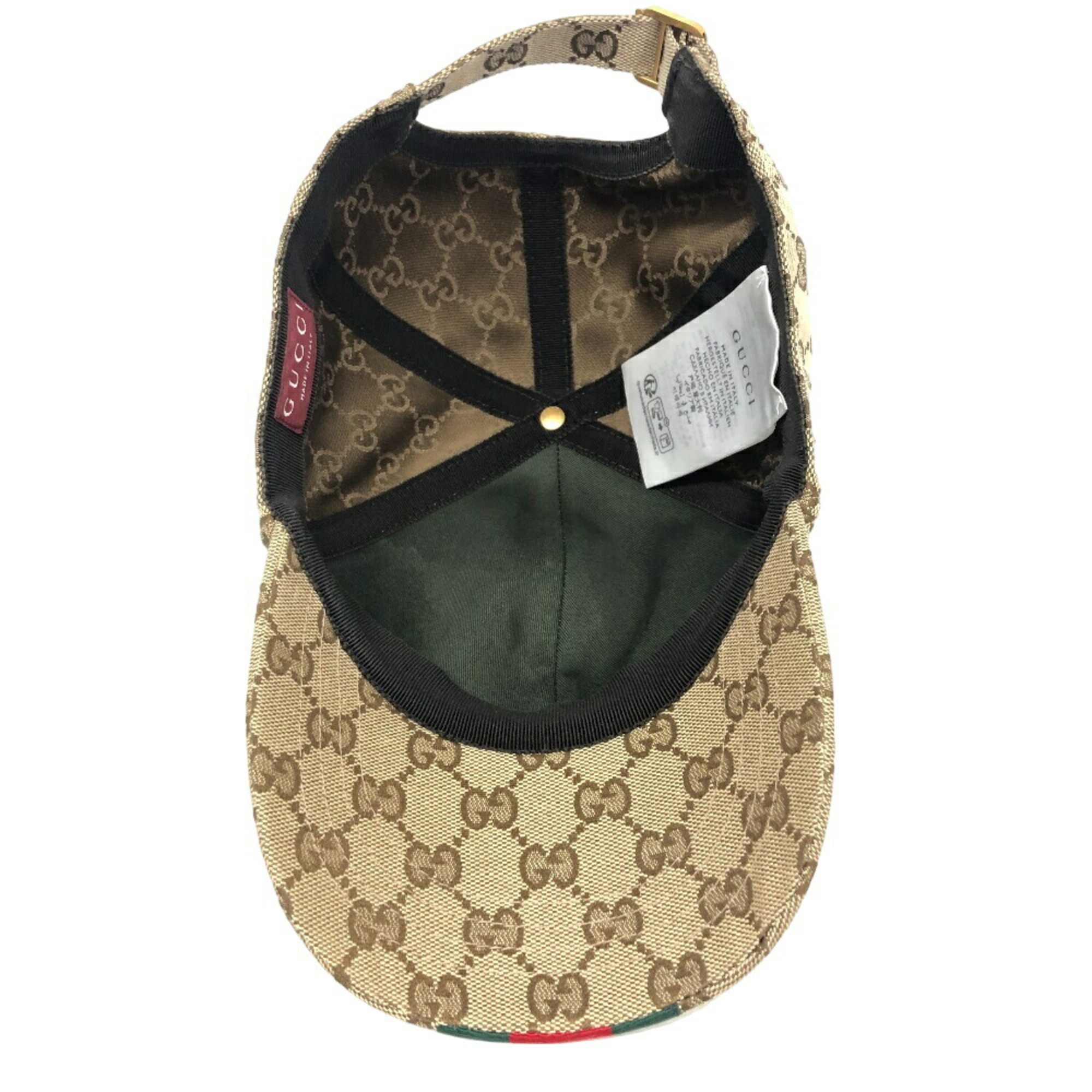 GUCCI 789016 GG Baseball Cap XL 60 Sherry Line Brown Unisex