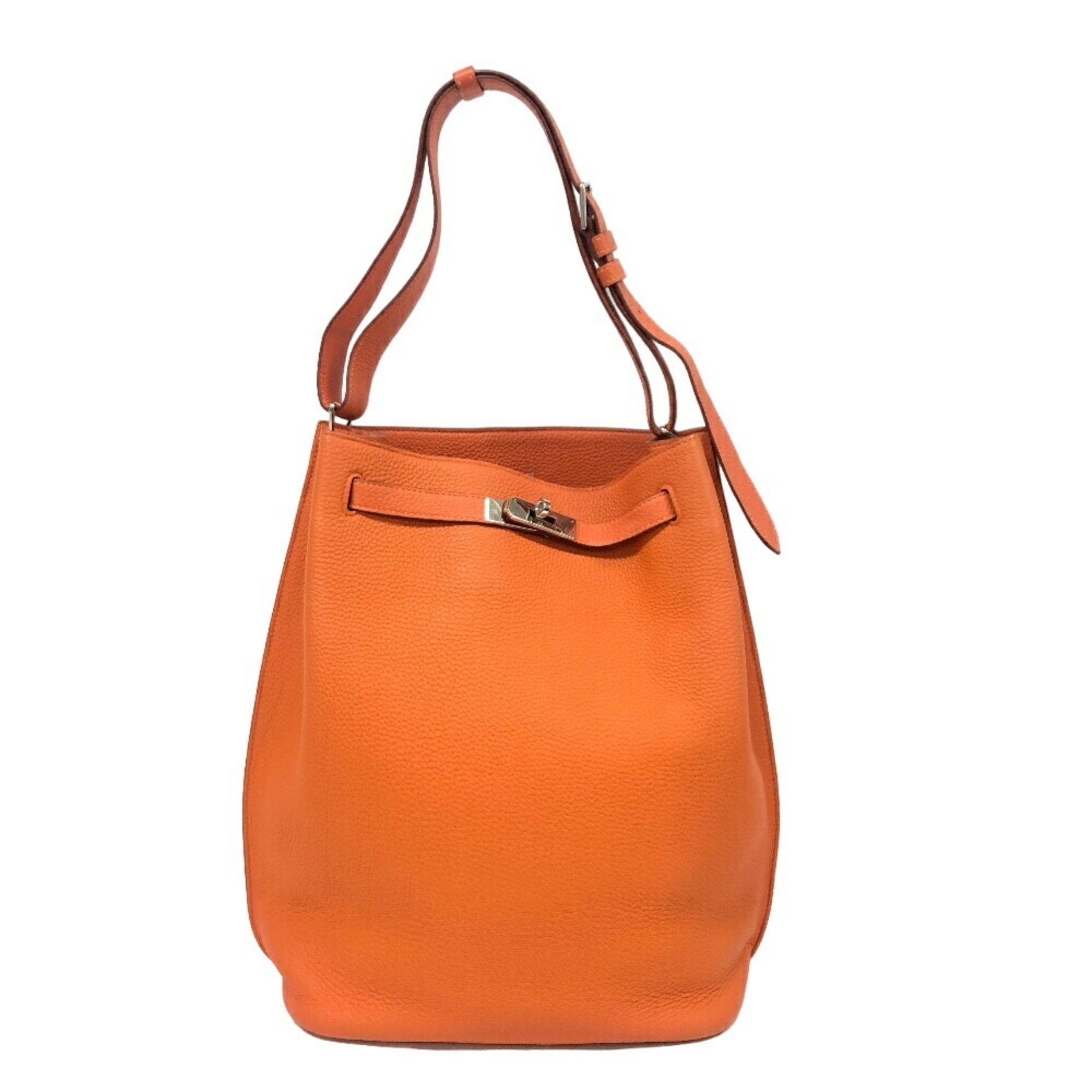 HERMES Hermes So Kelly 26 Tote Bag Orange Women's