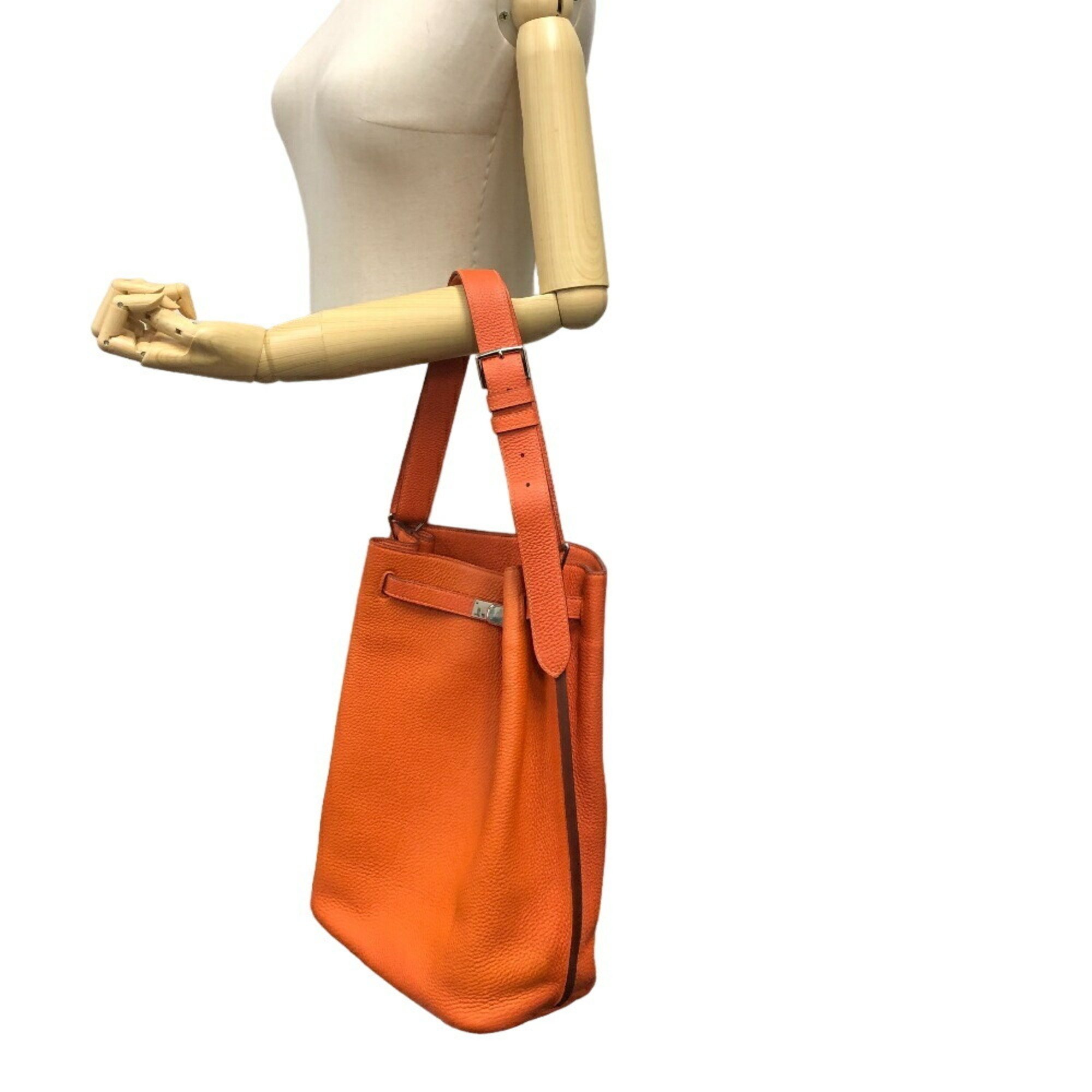 HERMES Hermes So Kelly 26 Tote Bag Orange Women's