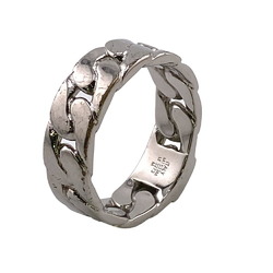 LOUIS VUITTON M1533M Ring, LV Mosaic Chain M Silver, Unisex