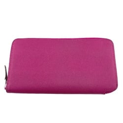 HERMES Azap Long Silk In Round Wallet Pink Women's