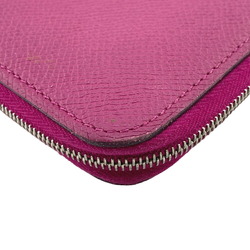 HERMES Azap Long Silk In Round Wallet Pink Women's