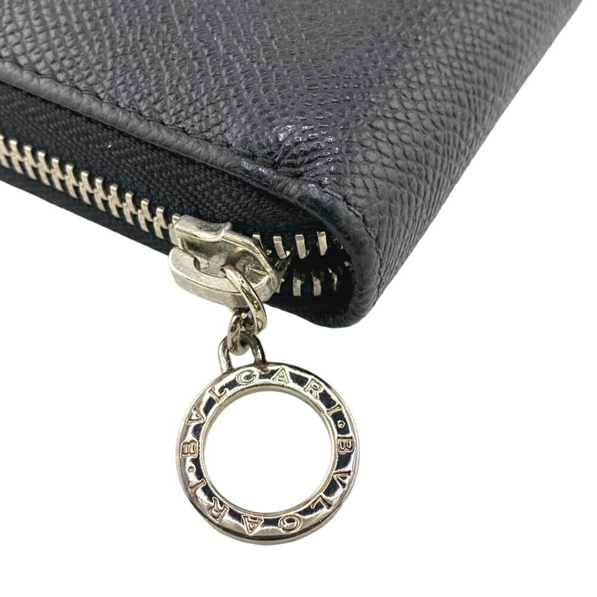 BVLGARI B.zero1 Round Long Wallet Black Men's