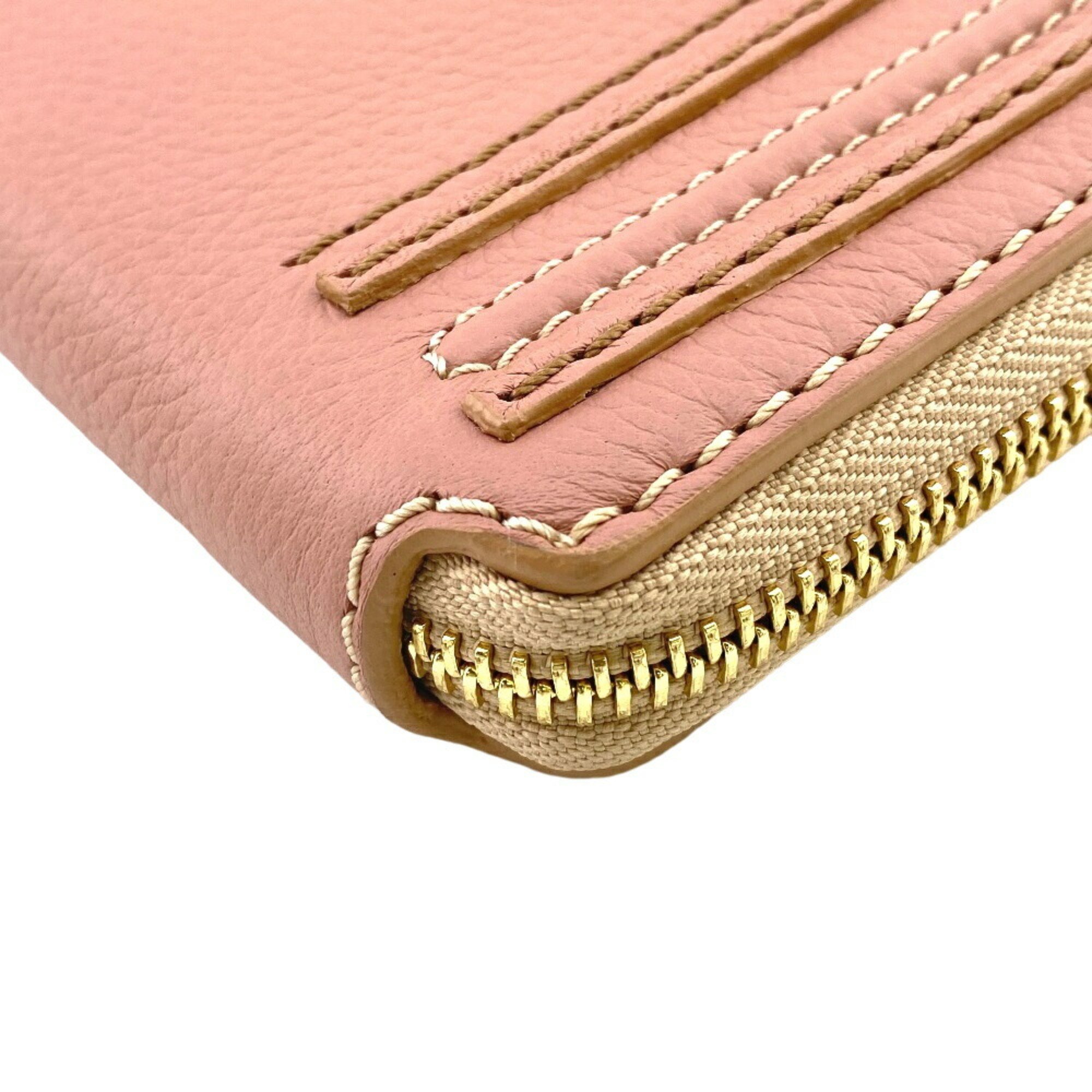 Chloé Chloe Marcie Round Long Wallet Pink Women's