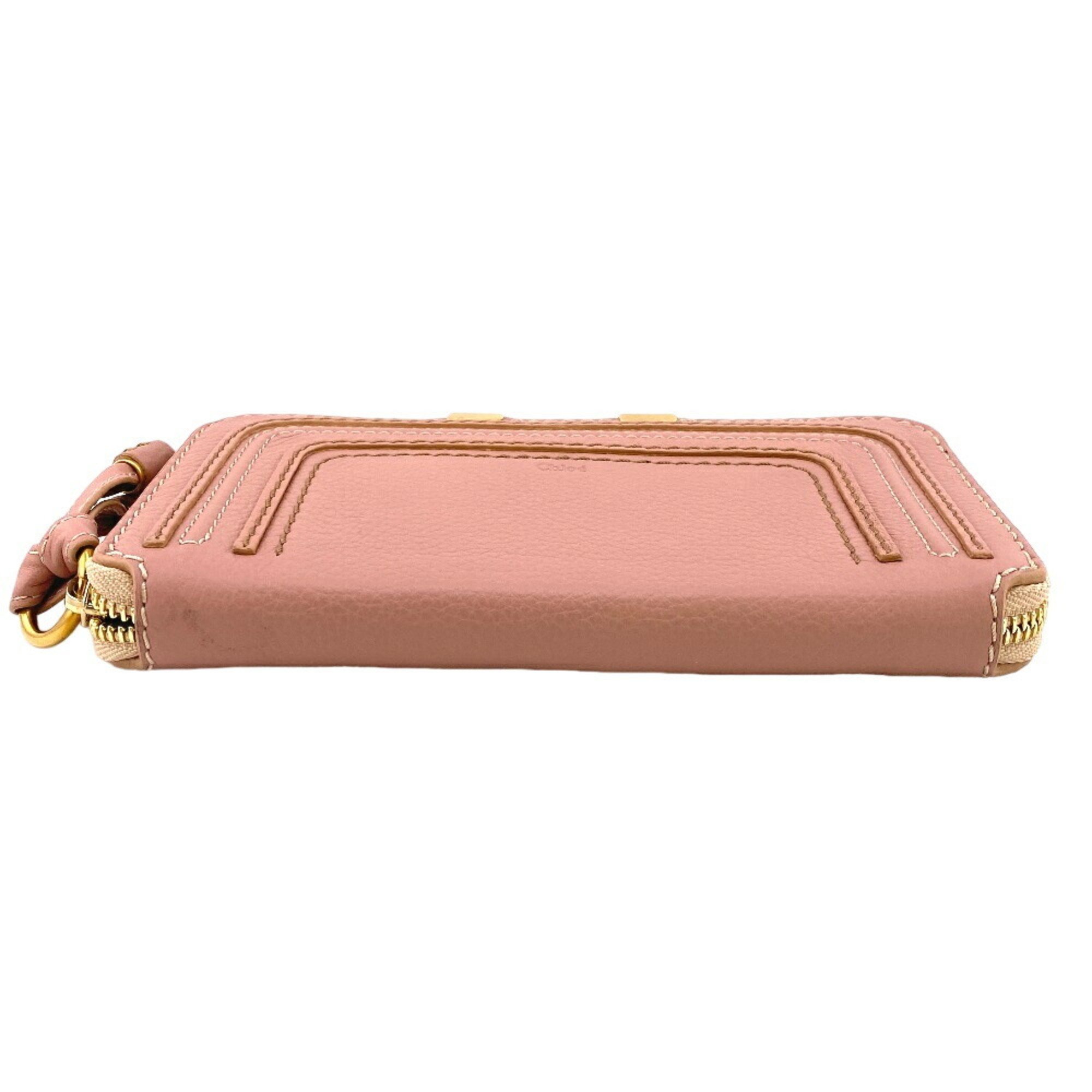 Chloé Chloe Marcie Round Long Wallet Pink Women's