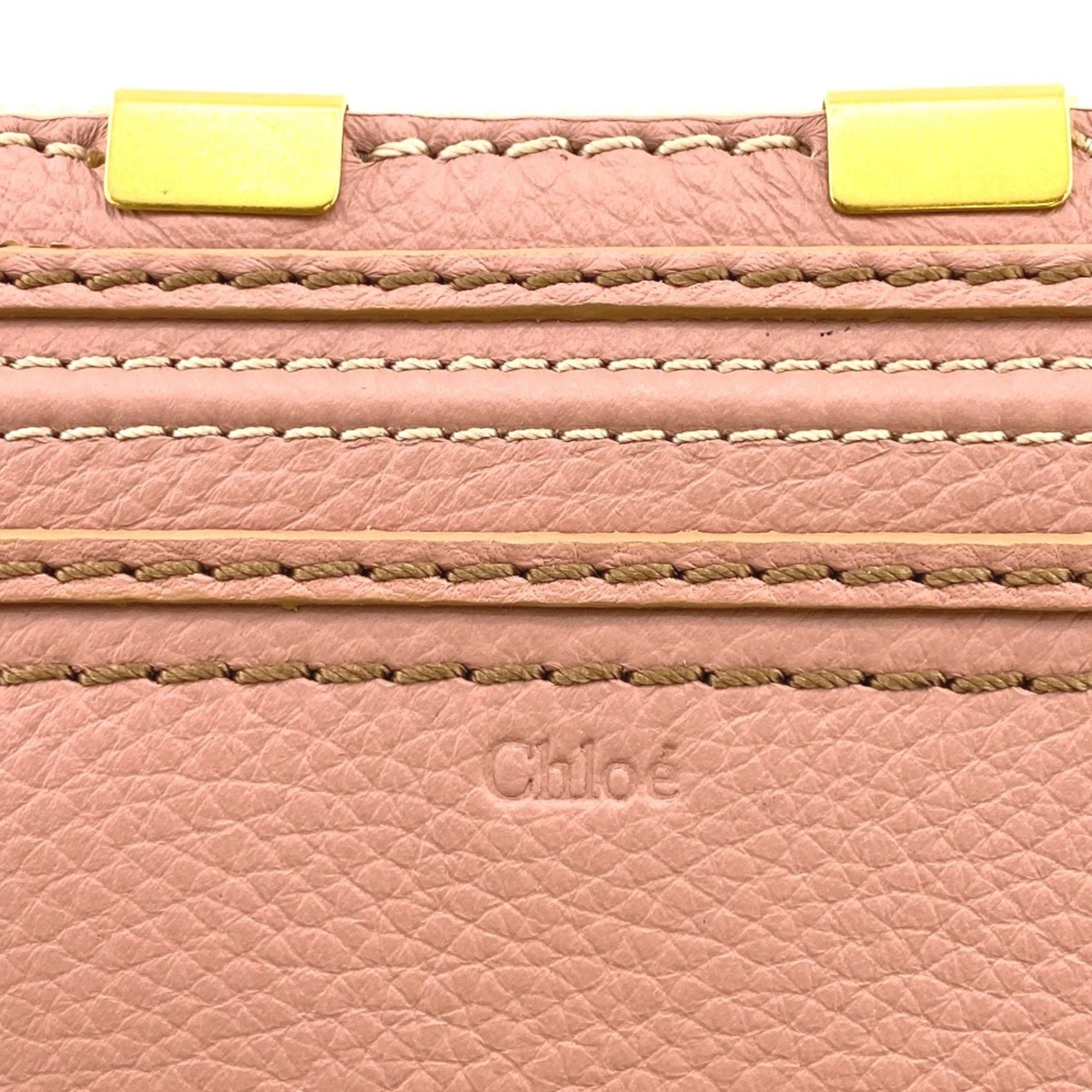 Chloé Chloe Marcie Round Long Wallet Pink Women's