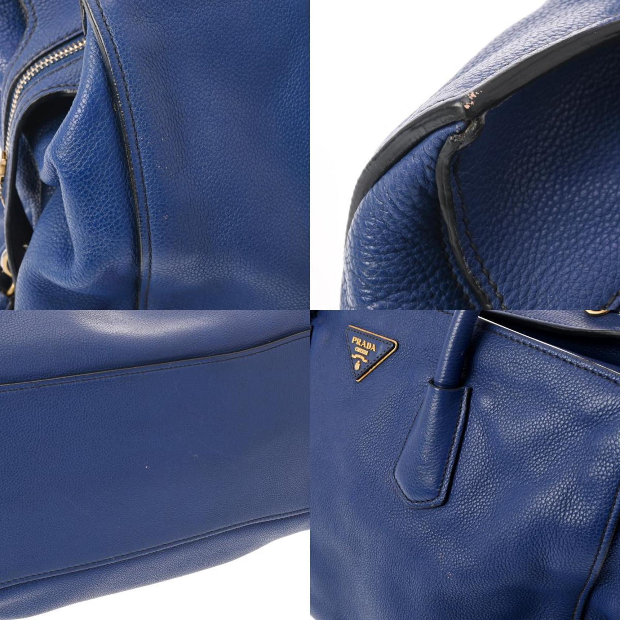 PRADA Prada Tote Bag Dark Blue Women's Leather Handbag