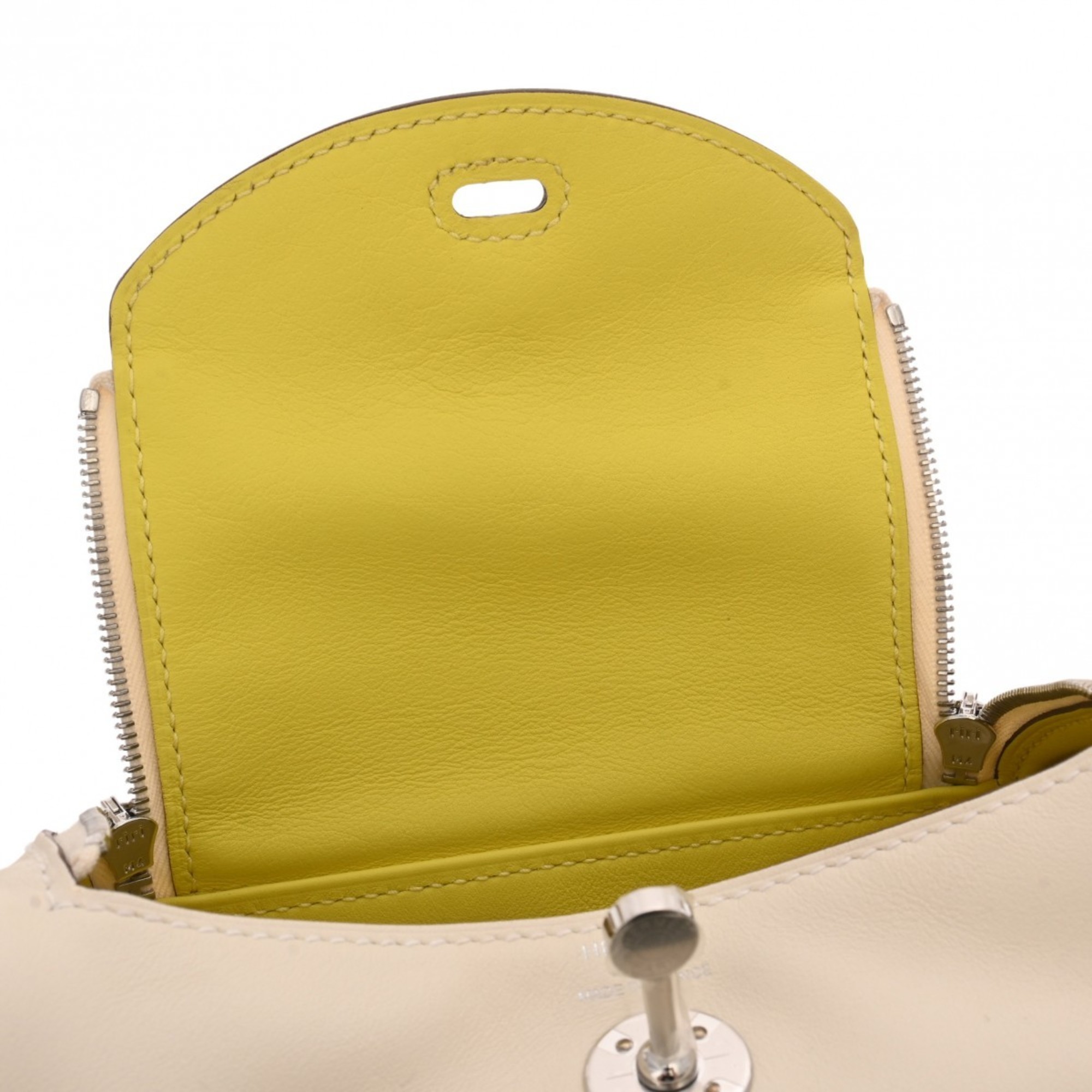 HERMES Lindy Verso Nata/Lime B stamp (around 2023) Women's Swift leather bag