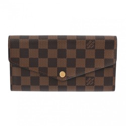 LOUIS VUITTON Damier Portefeuille Sarah Brown N63209 Unisex Canvas Long Wallet