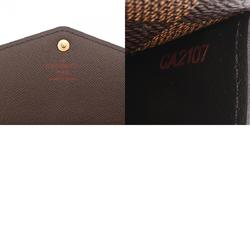 LOUIS VUITTON Damier Portefeuille Sarah Brown N63209 Unisex Canvas Long Wallet