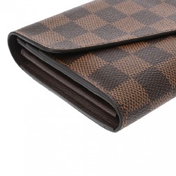 LOUIS VUITTON Damier Portefeuille Sarah Brown N63209 Unisex Canvas Long Wallet