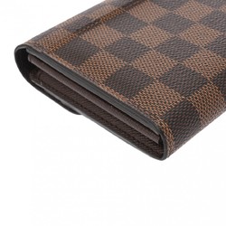 LOUIS VUITTON Damier Portefeuille Sarah Brown N63209 Unisex Canvas Long Wallet