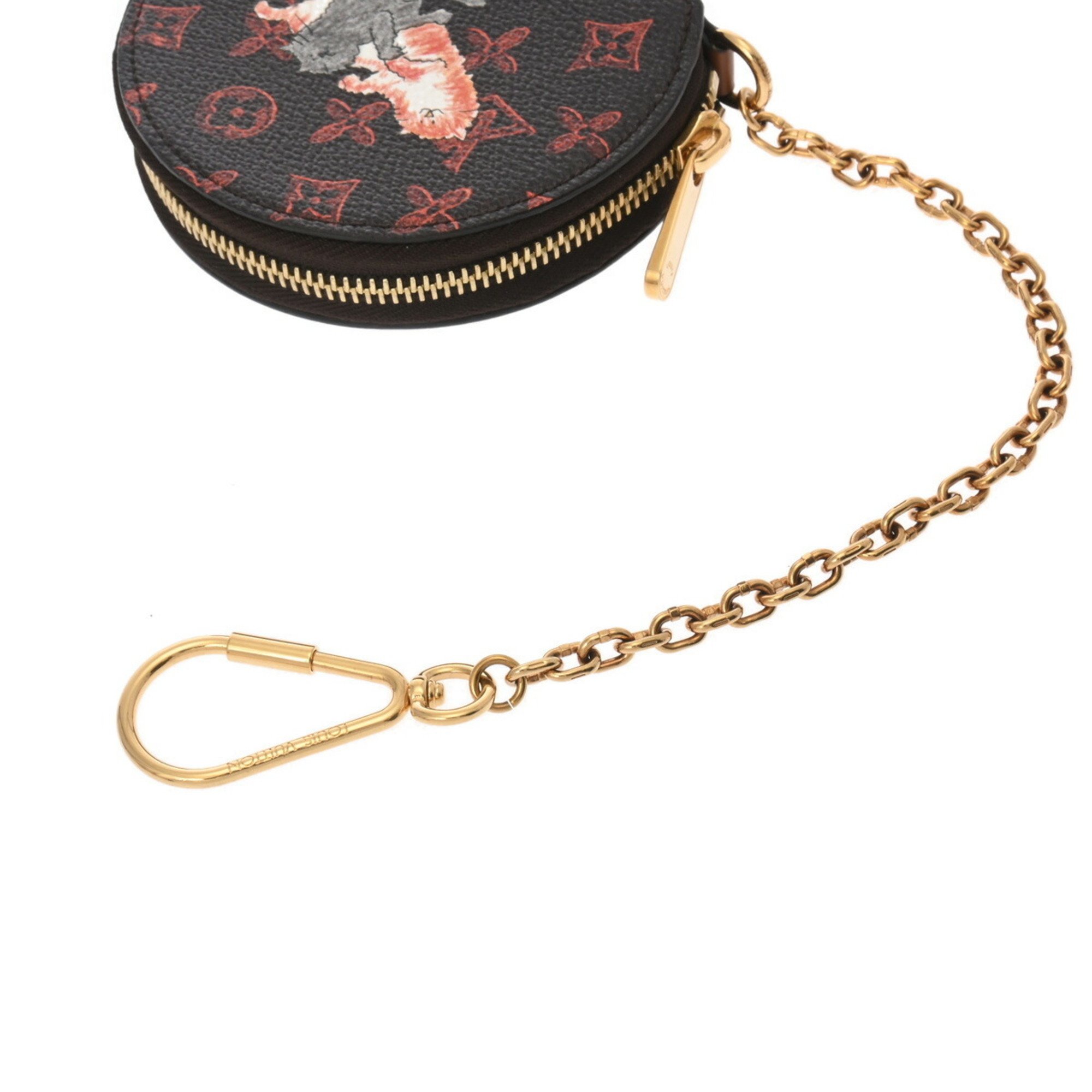 LOUIS VUITTON Louis Vuitton Monogram Catgram Micro Boite Chabot Brown M63886 Women's Canvas Coin Case