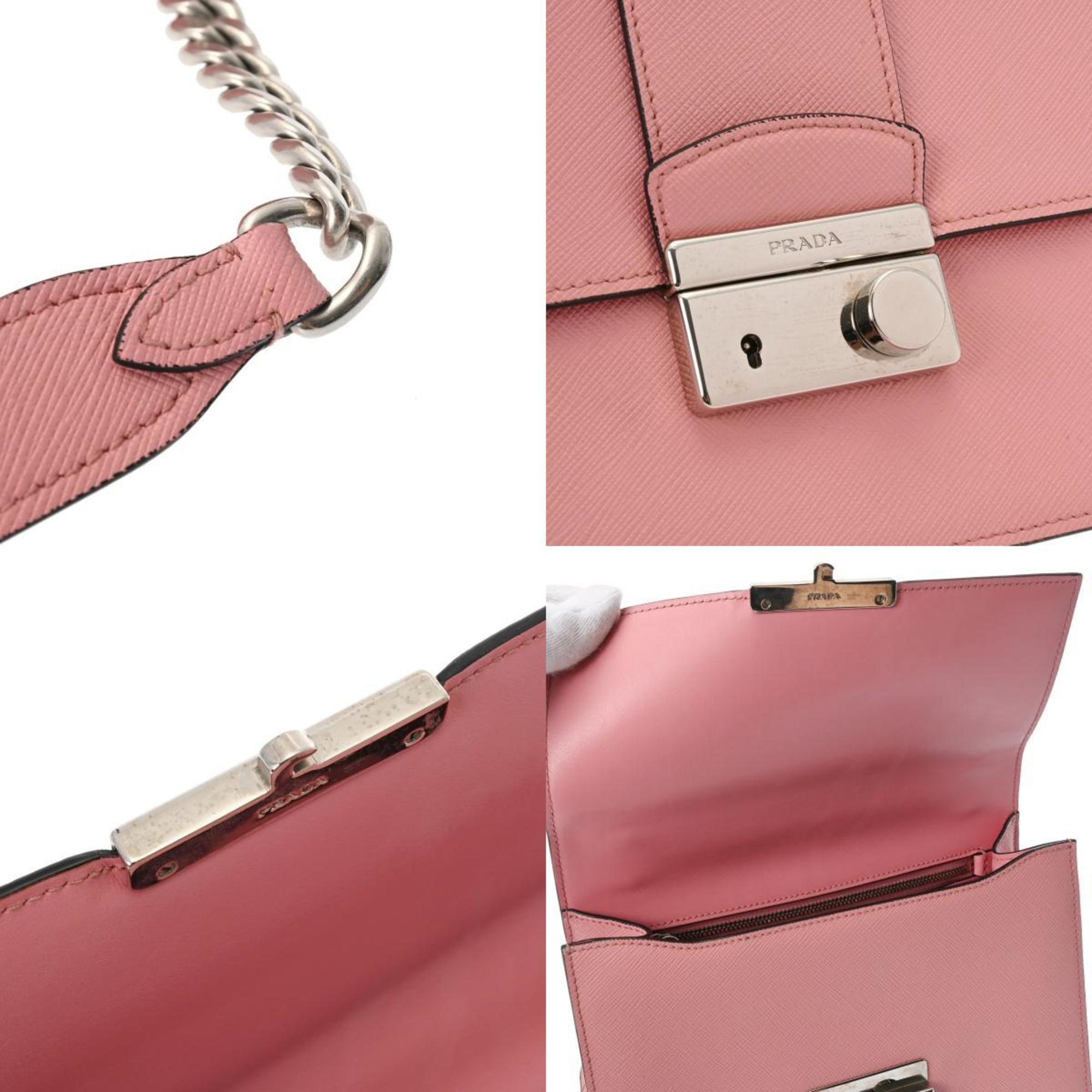 PRADA Prada Chain Shoulder Bag Pink 1BD034 Women's Leather