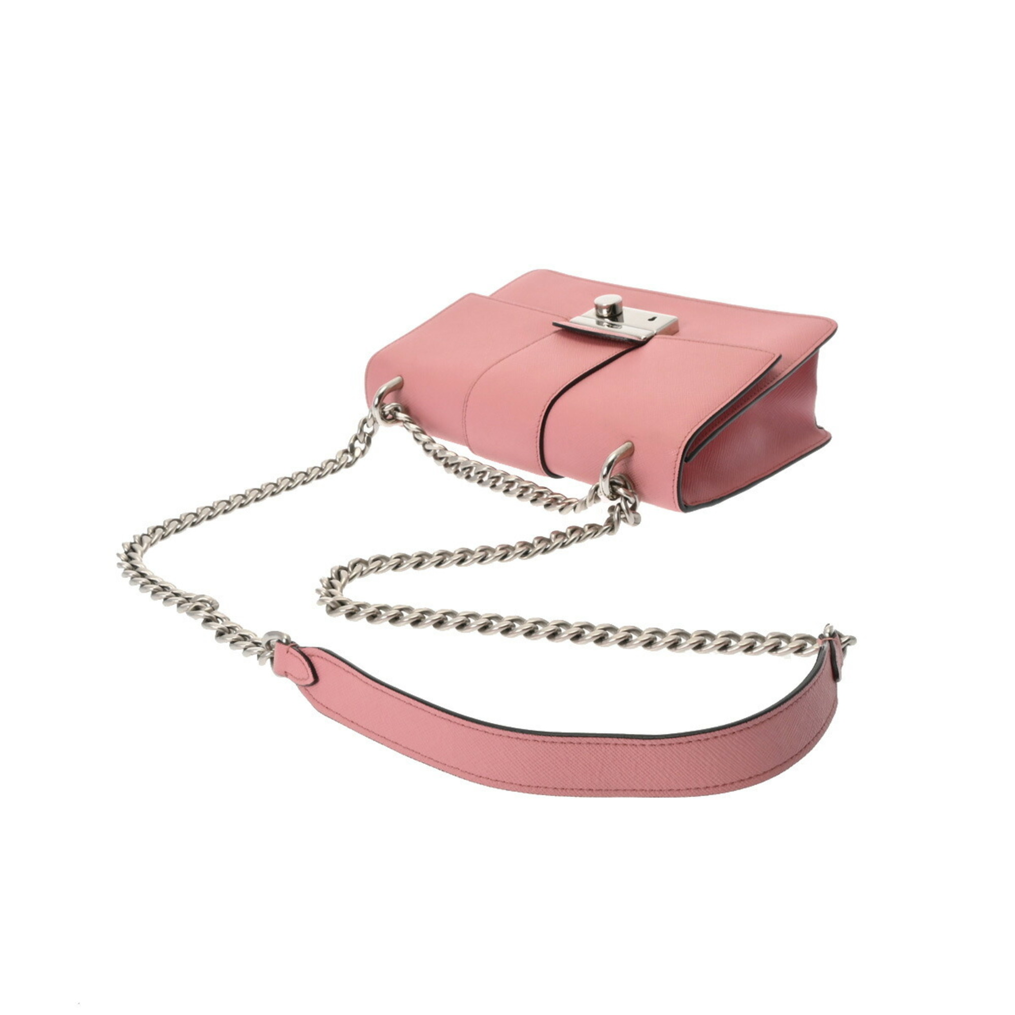 PRADA Prada Chain Shoulder Bag Pink 1BD034 Women's Leather