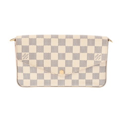 LOUIS VUITTON Damier Azur Pochette Felicie White N63106 Women's Canvas Shoulder Bag