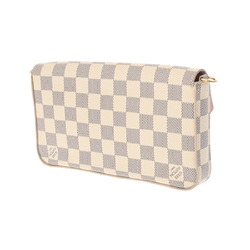 LOUIS VUITTON Damier Azur Pochette Felicie White N63106 Women's Canvas Shoulder Bag