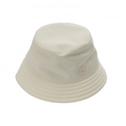 HERMES Edward Fedora H Hat #59 Light Cream Men's Cotton Serge