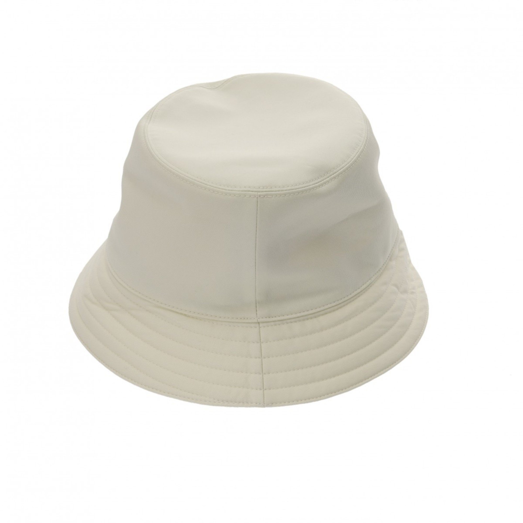 HERMES Edward Fedora H Hat #59 Light Cream Men's Cotton Serge