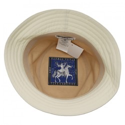 HERMES Edward Fedora H Hat #59 Light Cream Men's Cotton Serge