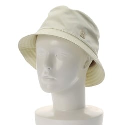 HERMES Edward Fedora H Hat #59 Light Cream Men's Cotton Serge