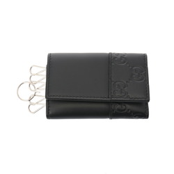 GUCCI Guccissima 6-Key Case Black 256433 Men's Leather Key