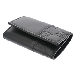 GUCCI Guccissima 6-Key Case Black 256433 Men's Leather Key