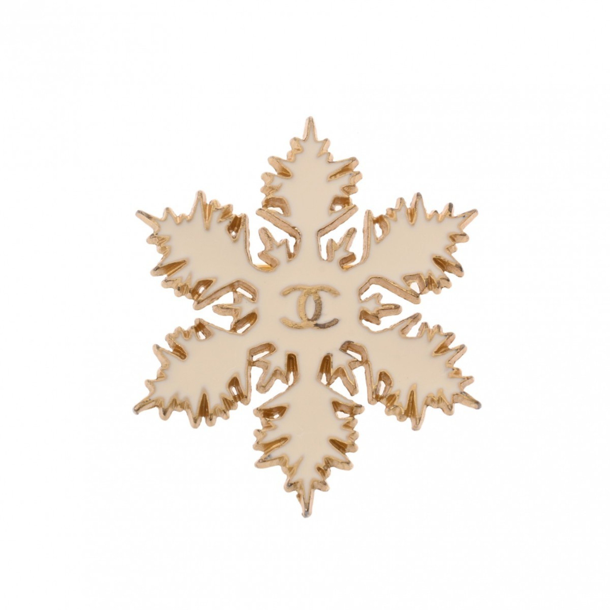 CHANEL Snowflake 2001 Cream Women's GP Brooch