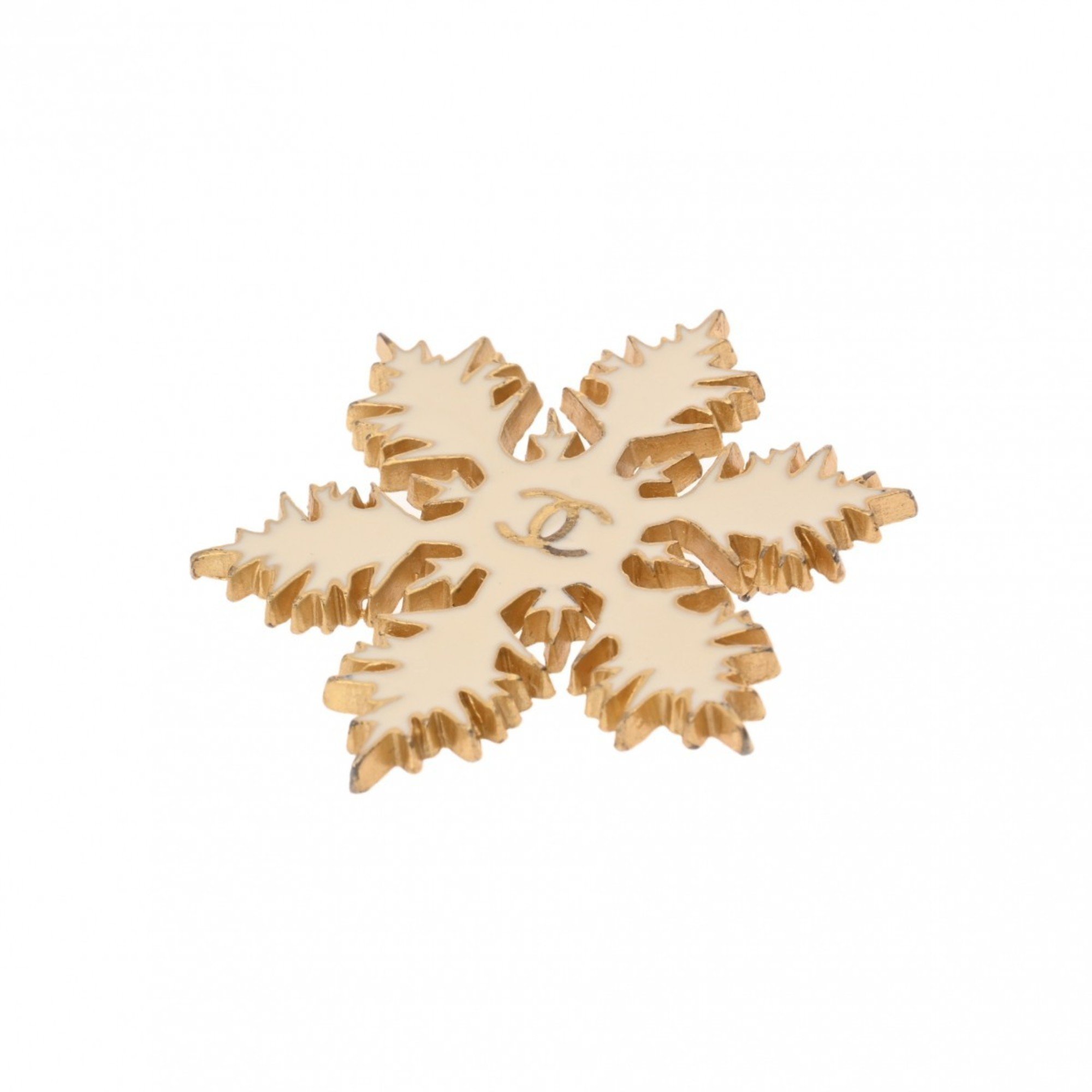 CHANEL Snowflake 2001 Cream Women's GP Brooch