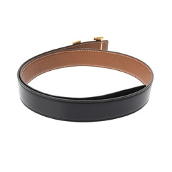 HERMES H Belt Size 80 Black/Gold Y Stamp (around 2020) Men's Box Calf/Togo