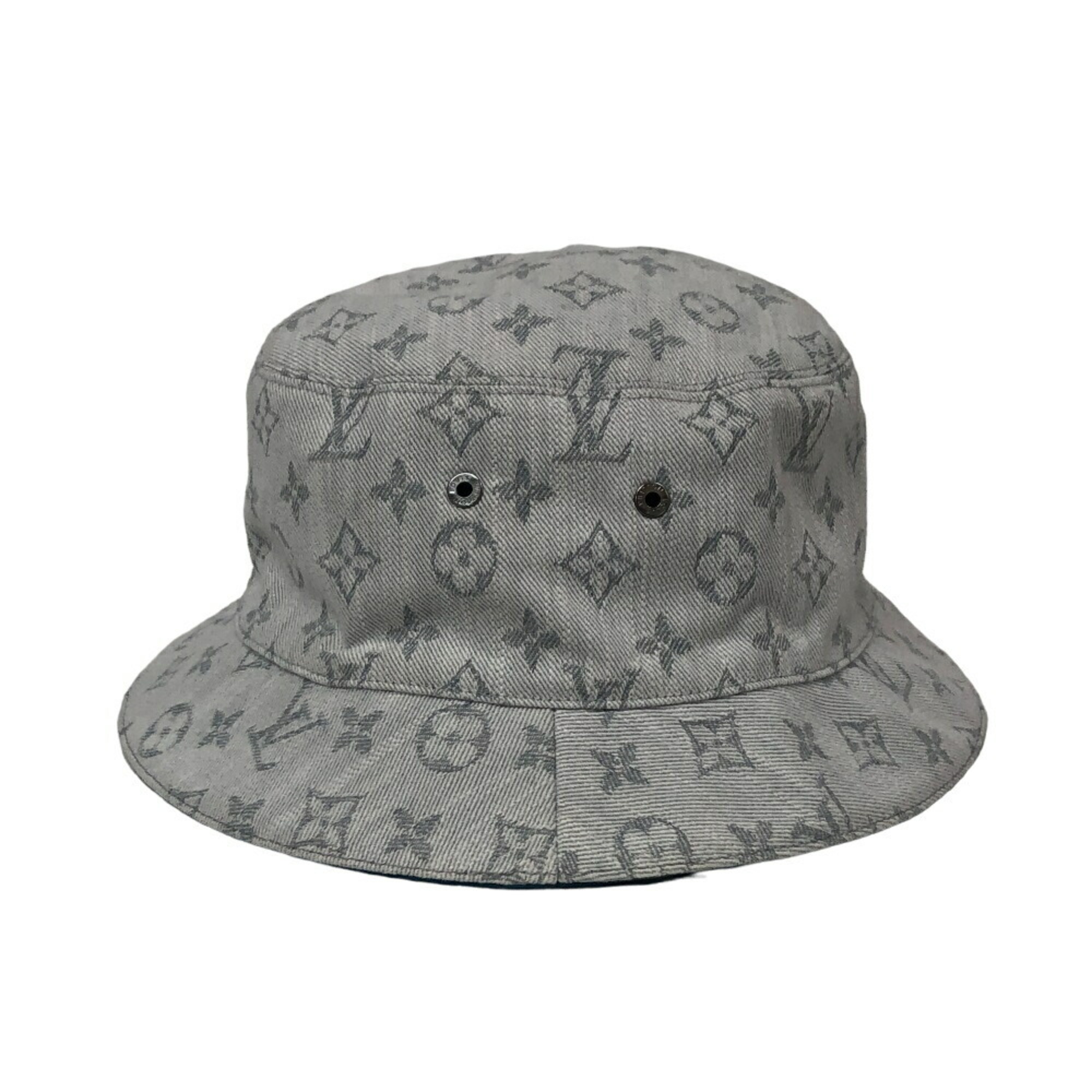 LOUIS VUITTON M76213 60 Chapeau Monogram Denim Hat White Women's