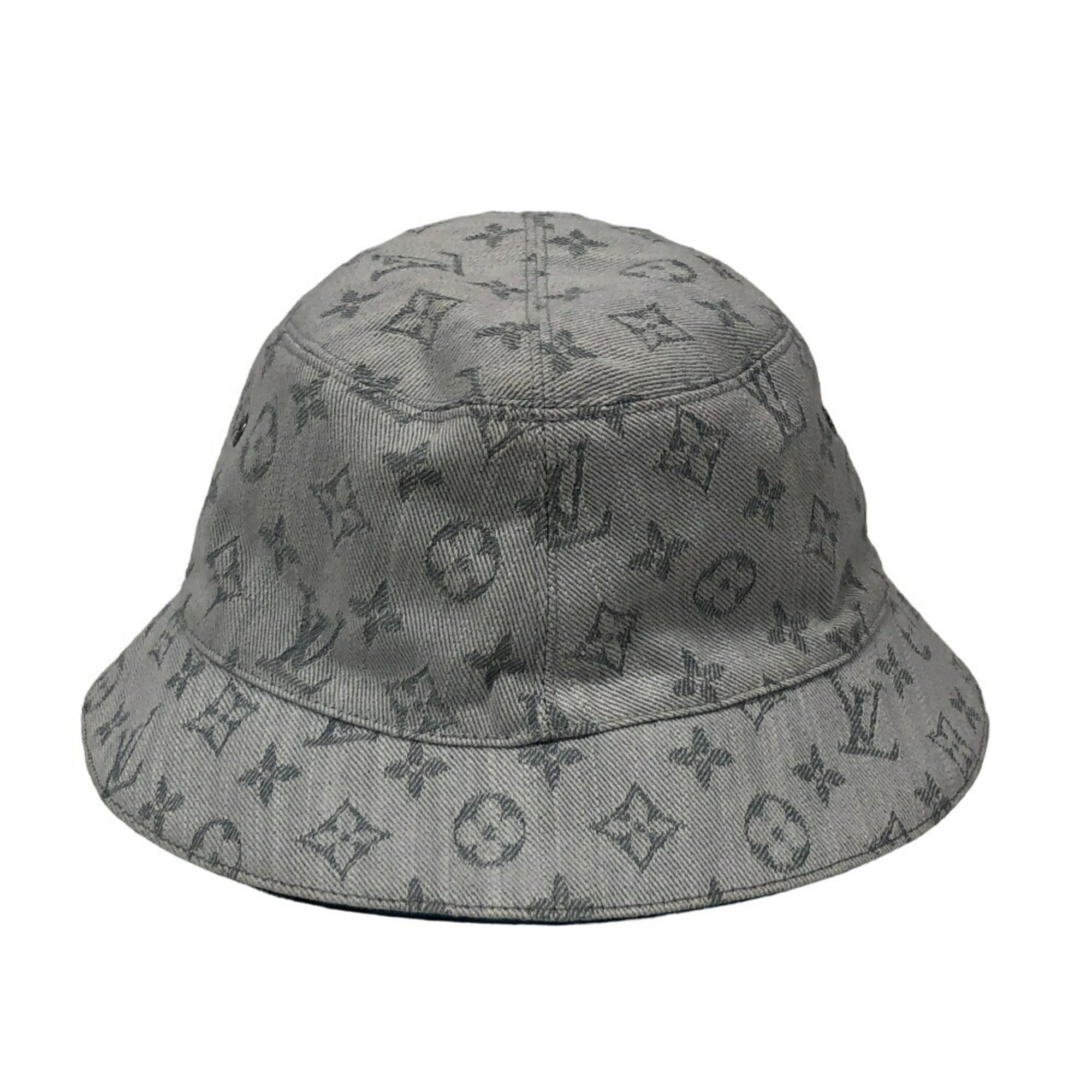 LOUIS VUITTON M76213 60 Chapeau Monogram Denim Hat White Women's