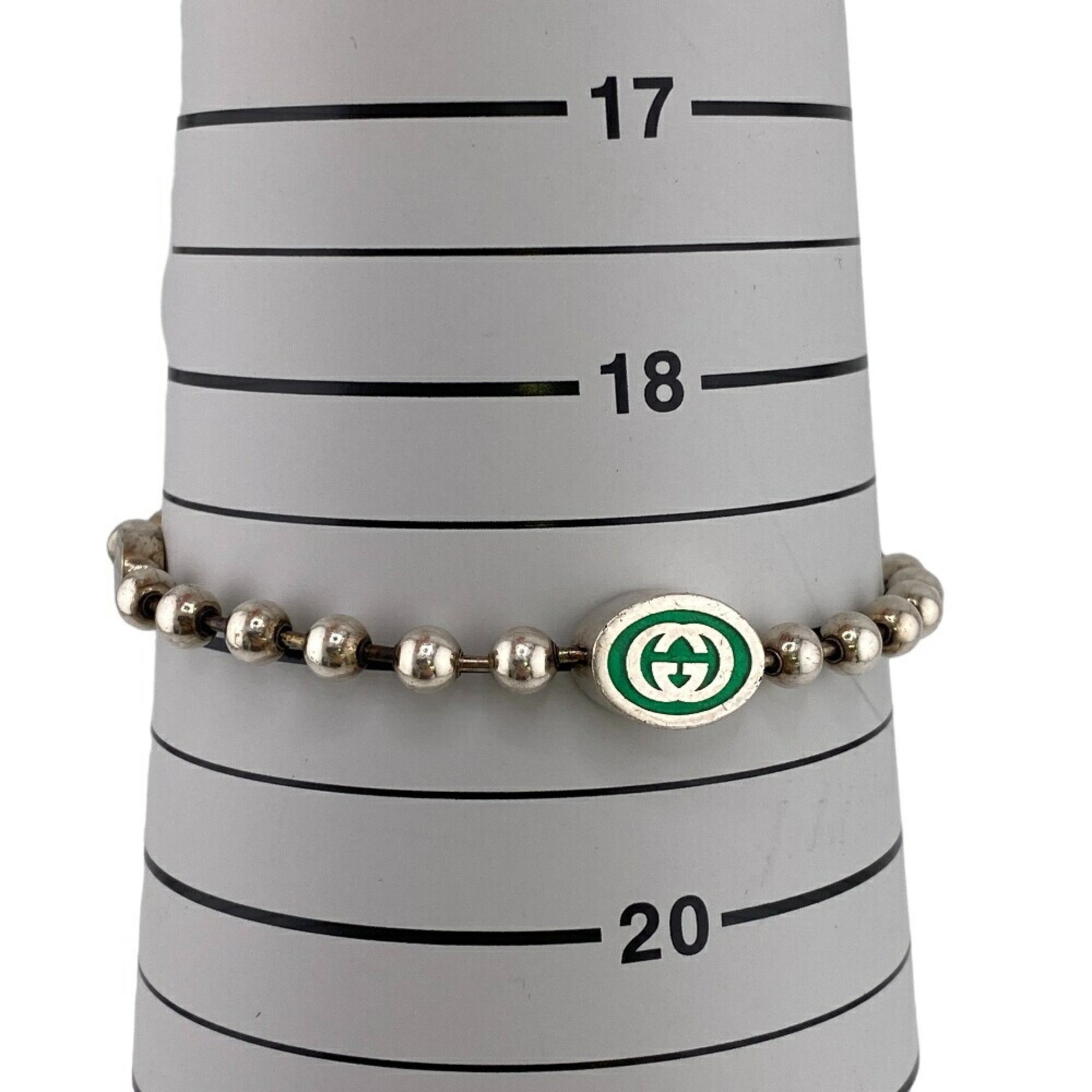 GUCCI Gucci Interlocking G 19 925 16.7g Ball Chain Bracelet Silver Unisex