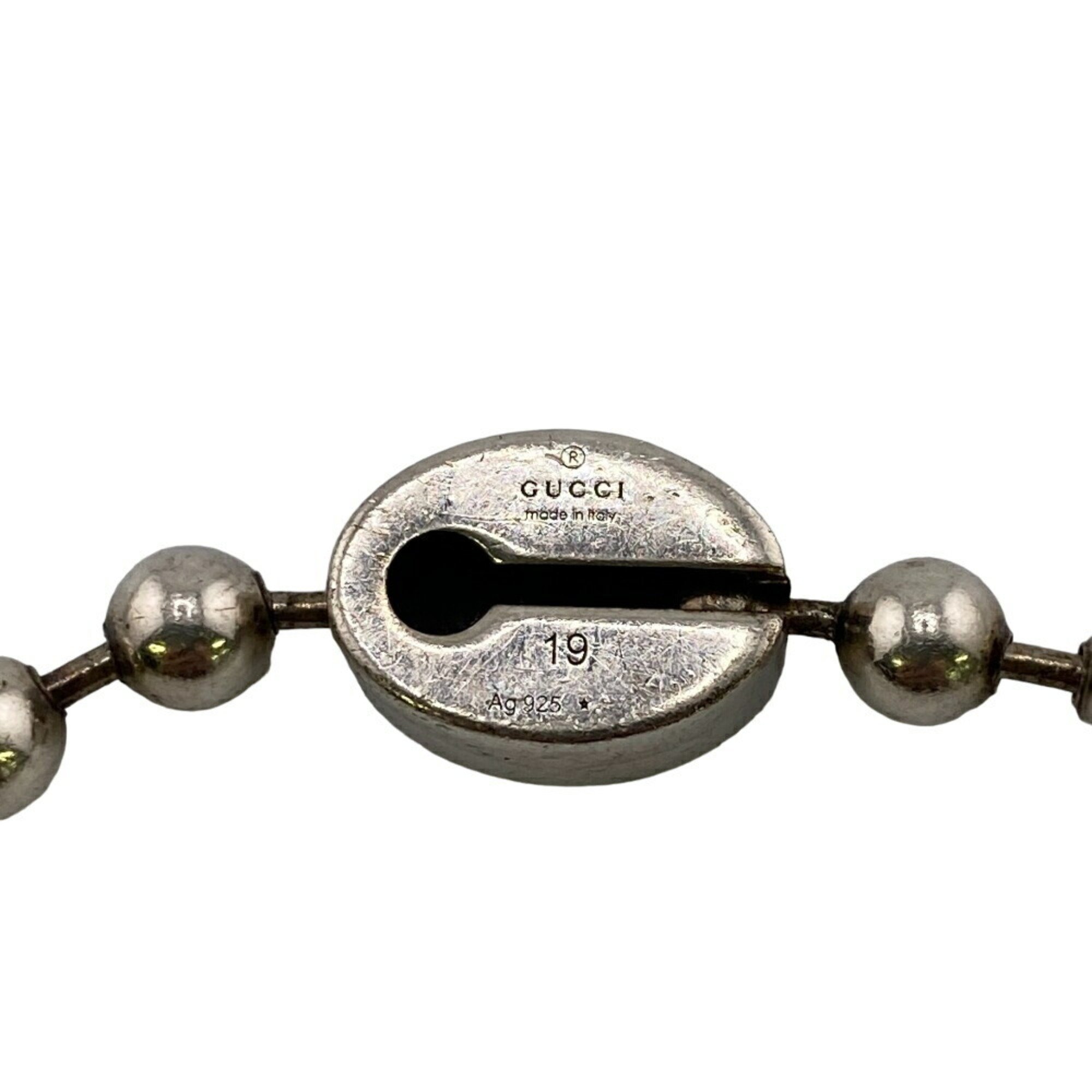 GUCCI Gucci Interlocking G 19 925 16.7g Ball Chain Bracelet Silver Unisex