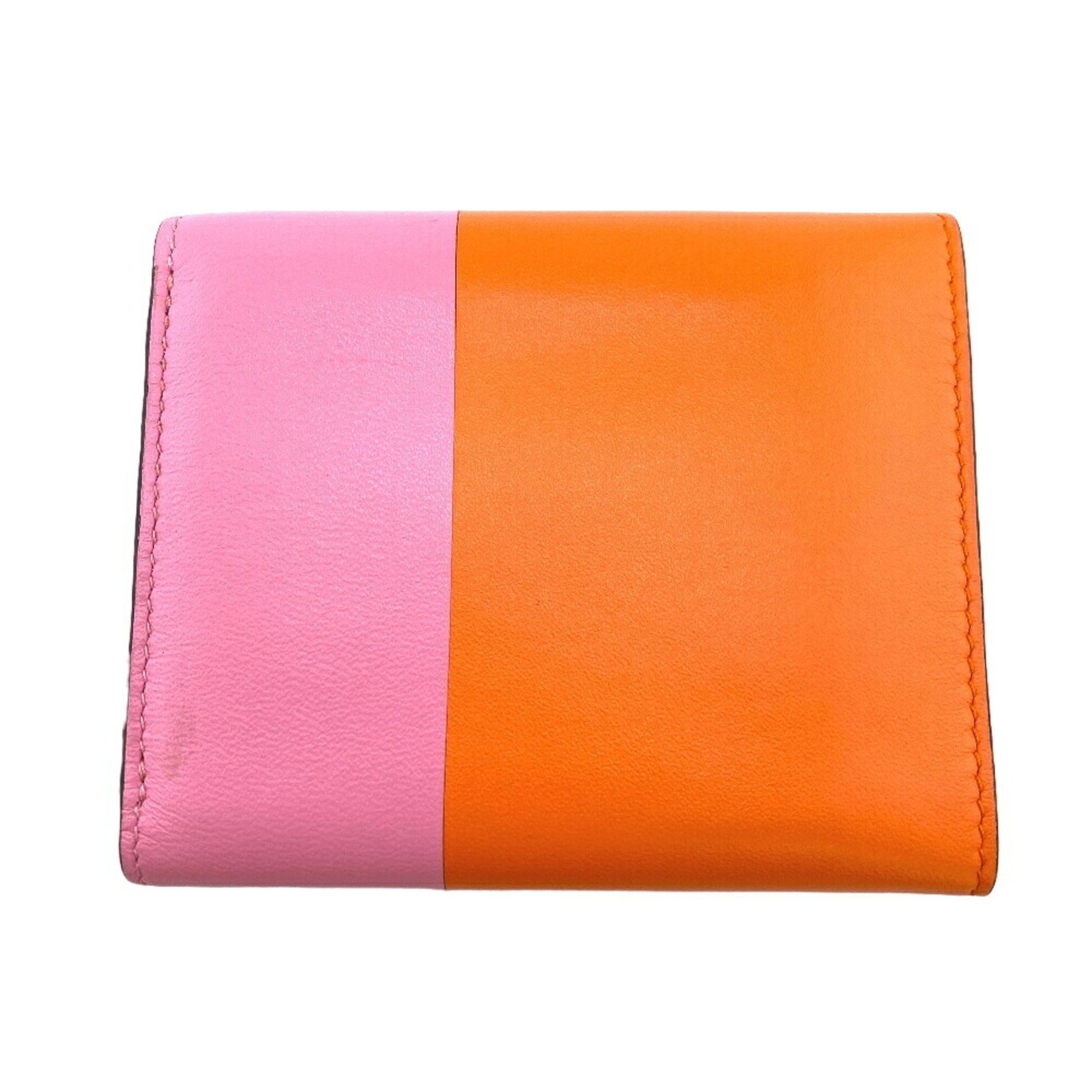 LOEWE Trifold Anagram Tri-fold Wallet Orange Women's