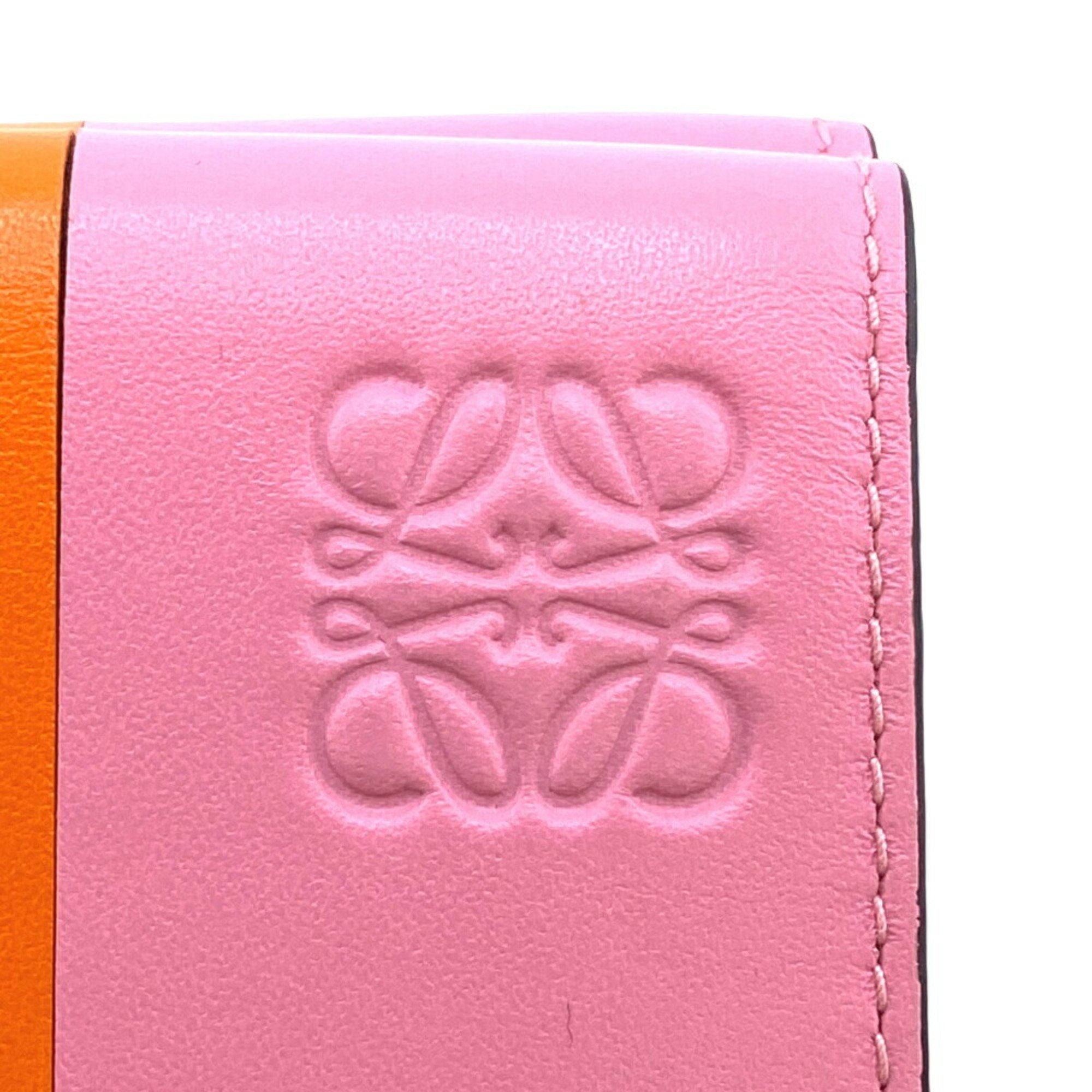 LOEWE Trifold Anagram Tri-fold Wallet Orange Women's