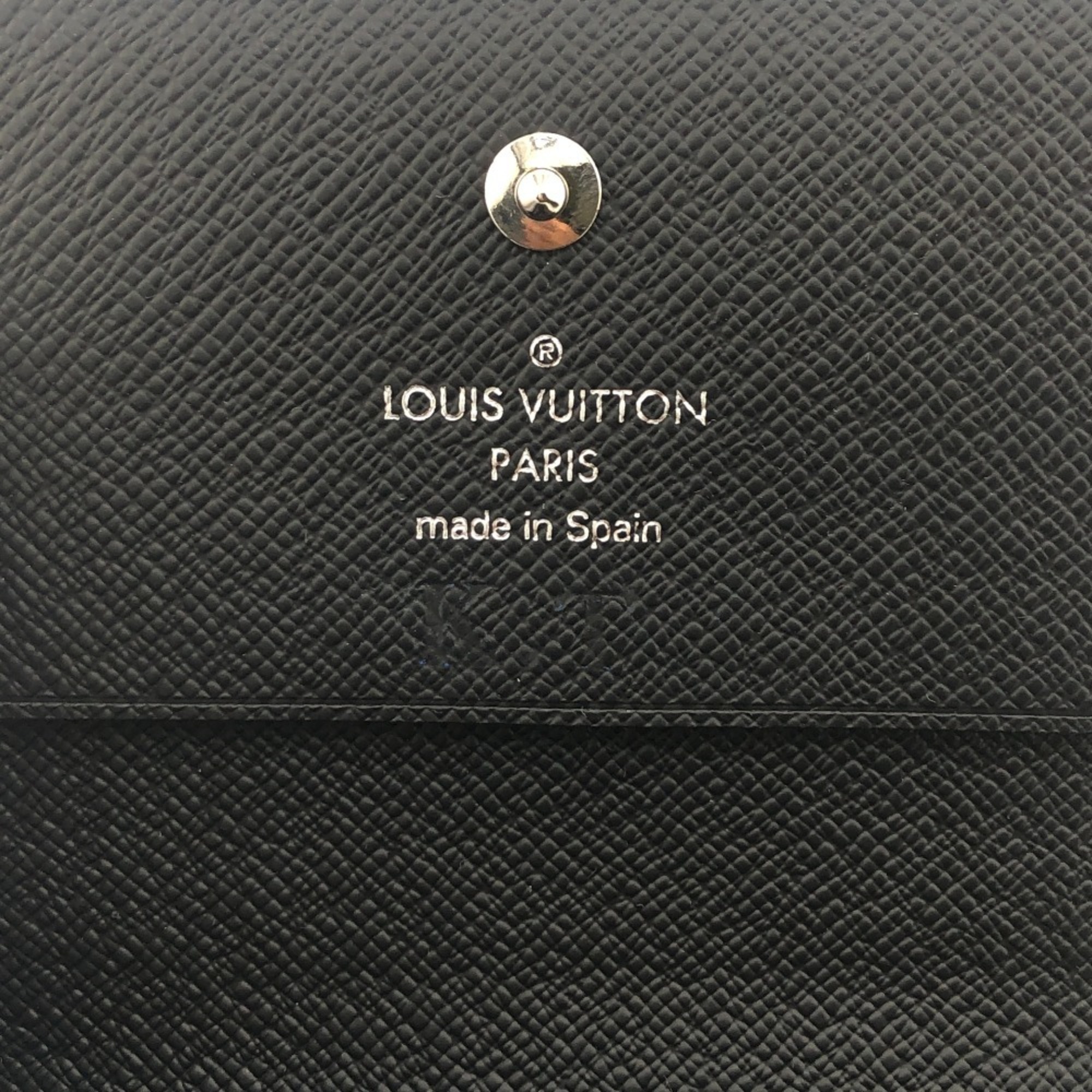 LOUIS VUITTON M64595 Envelope Carte de Visite Business Card Holder Taiga Case Black Men's