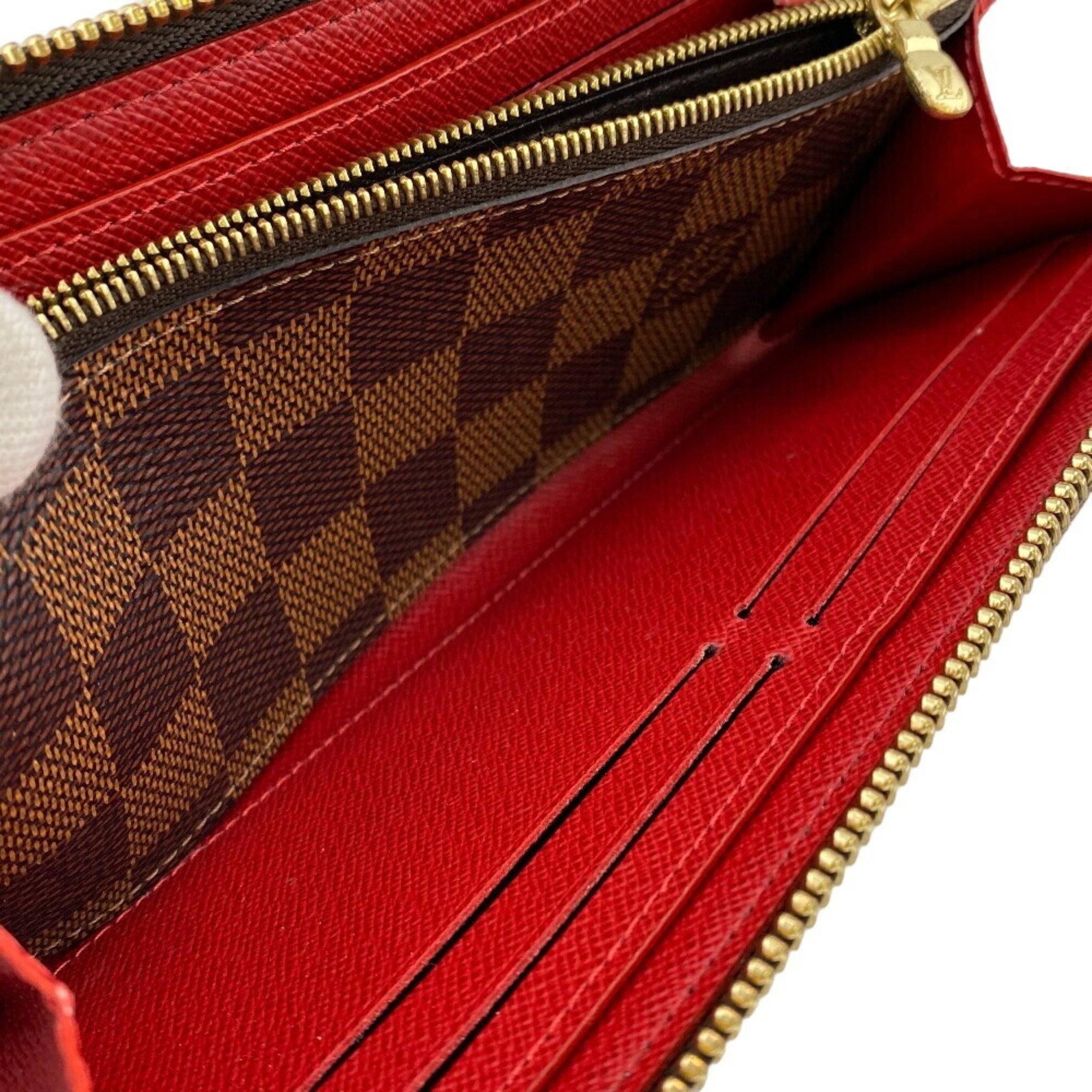 LOUIS VUITTON N60534 Portefeuille Clemence Round Damier Long Wallet Brown Women's