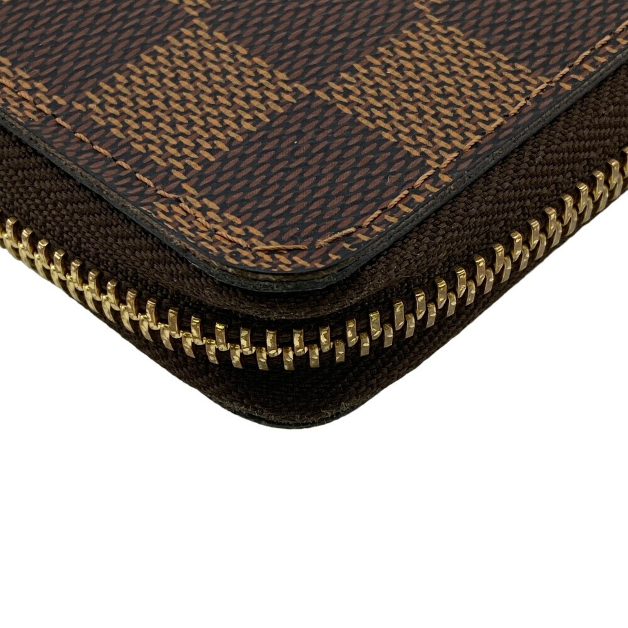 LOUIS VUITTON N60534 Portefeuille Clemence Round Damier Long Wallet Brown Women's