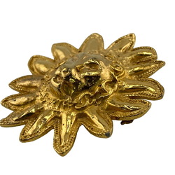 CHANEL Lion Brooch Gold Unisex