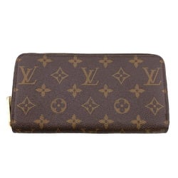 LOUIS VUITTON M42616 Zippy Wallet Round Monogram Long Brown Women's